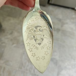 Silver bicentennial pie server